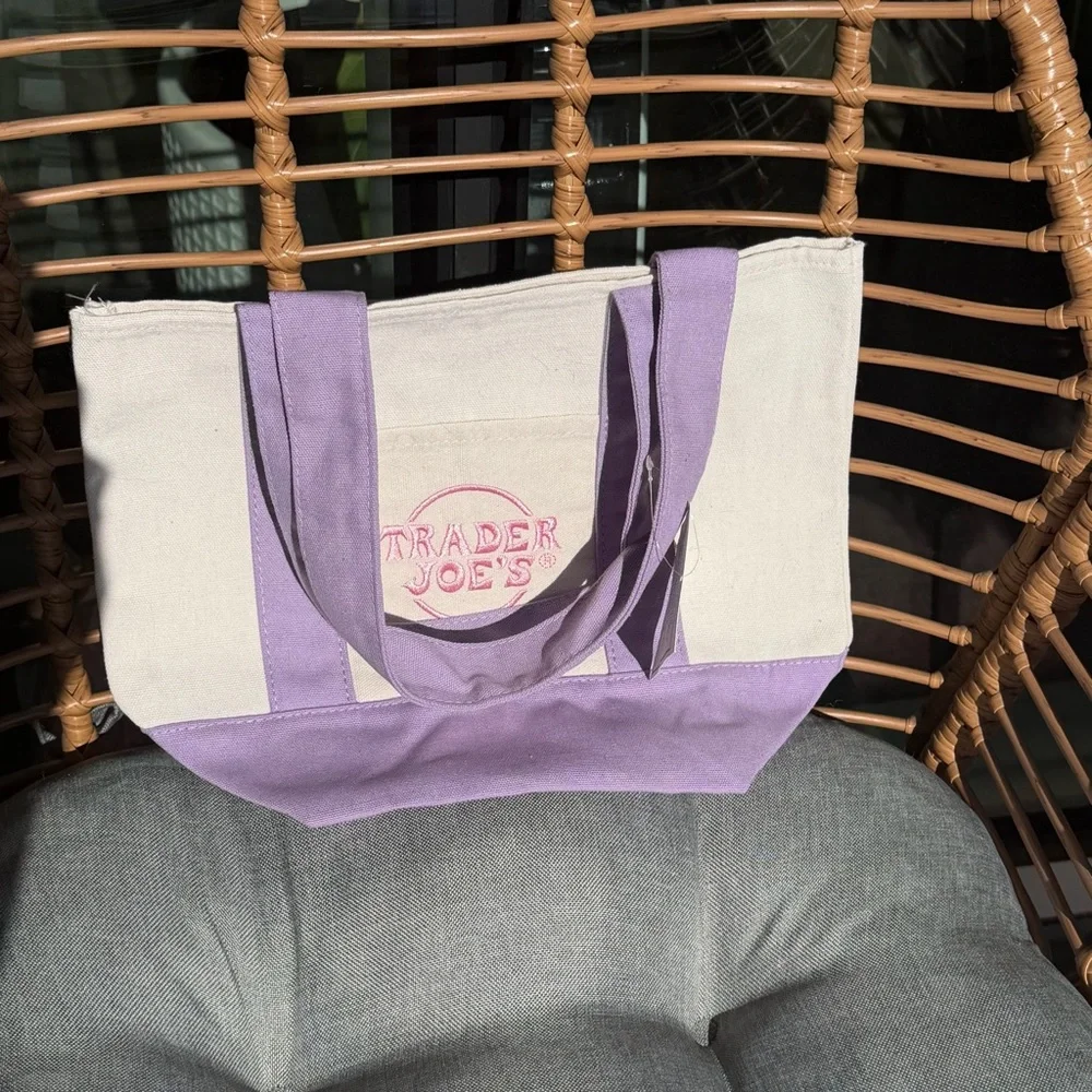 Trader Joe’s Mini Canvas Tote Bag | Pastel | Set of 4 - Picture 11 of 14